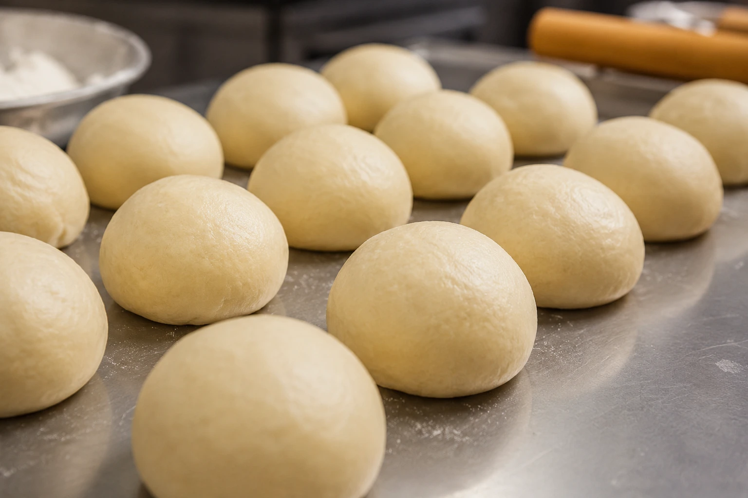 Adonan roti bulat — siap dipanggang